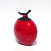Flacon oblong en céramique raku rouge et noir - Petit Modèle