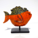 Poisson orange en céramique raku