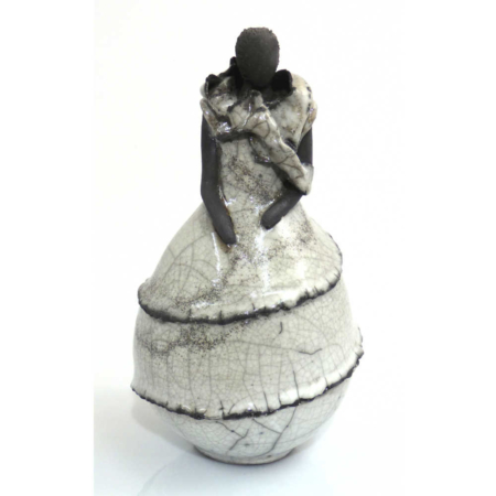 Sculpture de femme en céramique raku - F3