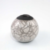 Vase boule en céramique raku - blanc