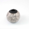 Vase boule en céramique raku - blanc