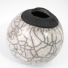 Vase boule en céramique raku - blanc