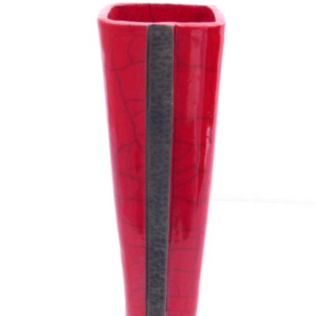 Vase en céramique raku - Rouge