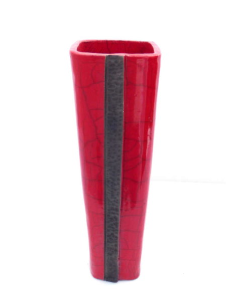 Vase en céramique raku - Rouge