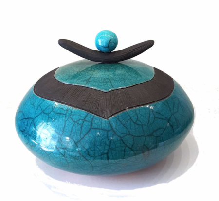 Boite danseuse céramique turquoise