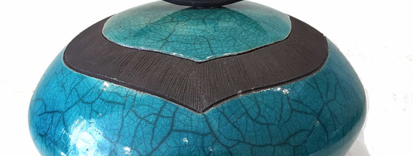 Boite danseuse céramique turquoise