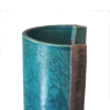 Vase tube en céramique raku - turquoise